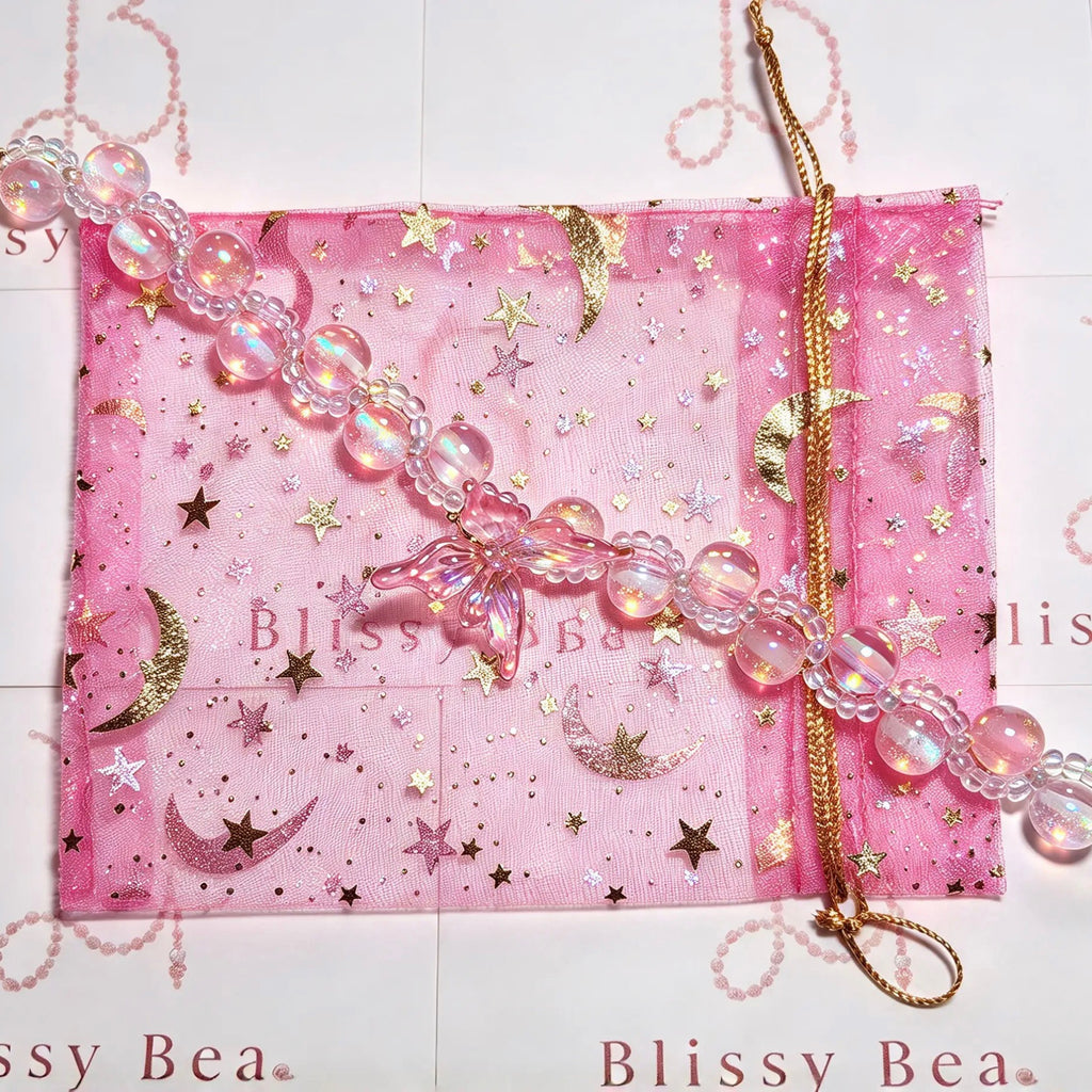 Blissy Bea Delicate pink butterfly bracelet